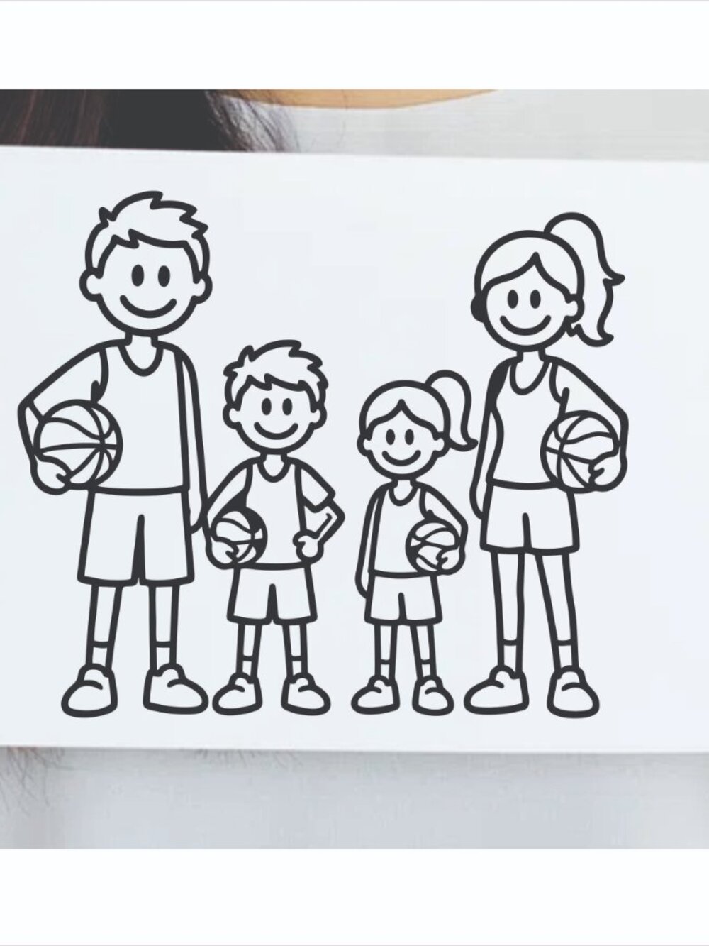 Family Basketball Decal Sticker 6 inch